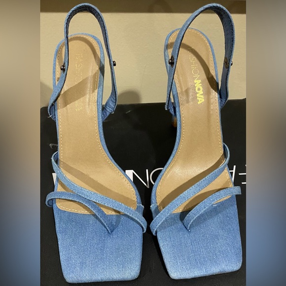 Fashion Nova Meant For Me Heeled Sandals - Blue  Women's Size 7 - Picture 3 of 16